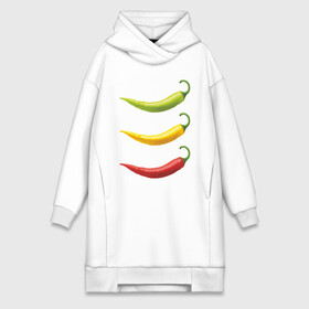 Платье-худи хлопок с принтом Перец чили в городе Новоалтайск,  |  | chili | green pepper | hot | red pepper | yellow pepper | жгучий | желтый | зеленый | красный | перцы | чили