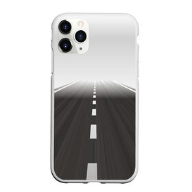 Чехол для iPhone 11 Pro Max матовый Дорога уходящая в даль: в городе Новоалтайск, Силикон | | asphalt | road | асфальт | дорога | дорожная разметка