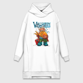 Платье-худи хлопок с принтом Valheim в городе Новоалтайск,  |  | fantasy | mmo | valheim | valve | валхейм | вальхейм | викинги | выживалка | игра | королевская битва | ммо | ролевая игра | фэнтази