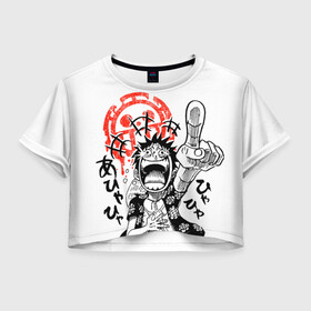 Женская футболка Crop-top 3D с принтом One piece палец в городе Новоалтайск, 100% полиэстер | круглая горловина, длина футболки до линии талии, рукава с отворотами | anime | monkey d luffy | one piece | аниме | ван пис | манга | манки д лаффи | манки д луффи | соломенная шляпа