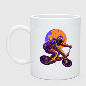 Кружка керамическая с принтом Space Bike в городе Новоалтайск, керамика | объем — 330 мл, диаметр — 80 мм. Принт наносится на бока кружки, можно сделать два разных изображения | space bike | астронавт | байк | велик | велосипед | космонавт | луна