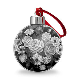 Ёлочный шар с принтом Розы в городе Новоалтайск, Пластик | Диаметр: 77 мм | flowers | герберы | контур | легкие | лилии | мягкие | роза | ромашка | тренд | цветы