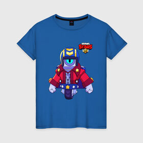 Женская футболка хлопок с принтом STU - Brawl Stars в городе Новоалтайск, 100% хлопок | прямой крой, круглый вырез горловины, длина до линии бедер, слегка спущенное плечо | brawl | brawler | brawlstars | chromatic | legendary | supercell | боец | бравл | бравлер | бравлпасс | бравлстарс | бравлстарсигра | лега | новый перс | перс бравл | сту | стью | стю | суперселл | суперцел