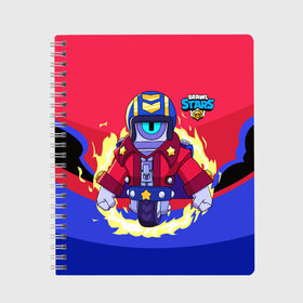 Тетрадь с принтом STU - Brawl Stars в городе Новоалтайск, 100% бумага | 48 листов, плотность листов — 60 г/м2, плотность картонной обложки — 250 г/м2. Листы скреплены сбоку удобной пружинной спиралью. Уголки страниц и обложки скругленные. Цвет линий — светло-серый
 | brawl | brawler | brawlstars | chromatic | legendary | supercell | боец | бравл | бравлер | бравлпасс | бравлстарс | бравлстарсигра | лега | новый перс | перс бравл | сту | стью | стю | суперселл | суперцел