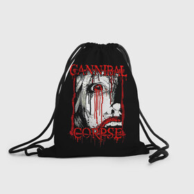 Рюкзак-мешок 3D с принтом Cannibal Corpse | 2 в городе Новоалтайск, 100% полиэстер | плотность ткани — 200 г/м2, размер — 35 х 45 см; лямки — толстые шнурки, застежка на шнуровке, без карманов и подкладки | Тематика изображения на принте: band | cannibal corpse | metal | music | rock | атрибутика | группа | метал | музыка | рок
