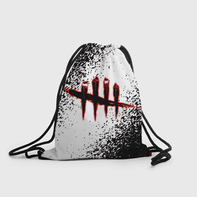 Рюкзак-мешок 3D с принтом Dead by Daylight в городе Новоалтайск, 100% полиэстер | плотность ткани — 200 г/м2, размер — 35 х 45 см; лямки — толстые шнурки, застежка на шнуровке, без карманов и подкладки | dbd | dead by daylight | esport | games | survival horror | дбд | дед бай дейлайт | игроки | игролюбители | игроманы | игры | киберспорт | мертвы к рассвету
