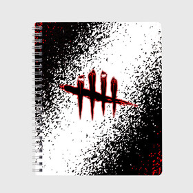 Тетрадь с принтом Dead by Daylight в городе Новоалтайск, 100% бумага | 48 листов, плотность листов — 60 г/м2, плотность картонной обложки — 250 г/м2. Листы скреплены сбоку удобной пружинной спиралью. Уголки страниц и обложки скругленные. Цвет линий — светло-серый
 | dbd | dead by daylight | esport | games | survival horror | дбд | дед бай дейлайт | игроки | игролюбители | игроманы | игры | киберспорт | мертвы к рассвету