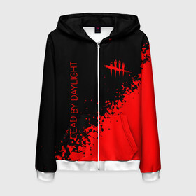 Мужская толстовка 3D на молнии с принтом Dead by Daylight. в городе Новоалтайск, 100% полиэстер | длина до линии бедра, манжеты и пояс оформлены мягкой тканевой резинкой, двухслойный капюшон со шнурком для регулировки, спереди молния, по бокам два кармана | dbd | dead by daylight | esport | games | survival horror | дбд | дед бай дейлайт | игроки | игролюбители | игроманы | игры | киберспорт | мертвы к рассвету