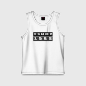 Детская майка хлопок с принтом Tommy 1985 в городе Новоалтайск,  |  | 1985 | black white | tommy | tommy hilfiger | tommy jeans | лого | минимализм | томми | томми джинс | томми хилфигер | хилфигер | черно белое