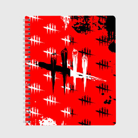 Тетрадь с принтом dead by daylight. в городе Новоалтайск, 100% бумага | 48 листов, плотность листов — 60 г/м2, плотность картонной обложки — 250 г/м2. Листы скреплены сбоку удобной пружинной спиралью. Уголки страниц и обложки скругленные. Цвет линий — светло-серый
 | dbd | dead by daylight | esport | games | survival horror | дбд | дед бай дейлайт | игроки | игролюбители | игроманы | игры | киберспорт | мертвы к рассвету
