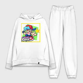 Женский костюм хлопок Oversize с принтом Friday Night Funkin Boyfriend в городе Новоалтайск,  |  | boyfriend | game | gamer | girlfriend | music | бойфренд | вечер | звезда | знак | кепка | микрофон | музыка | ночь | пятница | смайл | челка