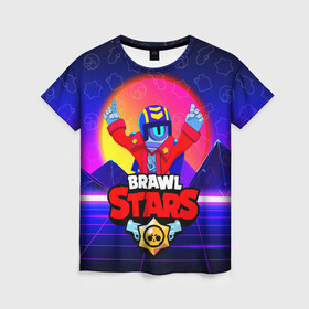 Женская футболка 3D с принтом BRAWL STARS STU в городе Новоалтайск, 100% полиэфир ( синтетическое хлопкоподобное полотно) | прямой крой, круглый вырез горловины, длина до линии бедер | brawl stars | skin | stu | бравл старс | бравлеры | персонаж | приватный сервер | робот. | скин | сту