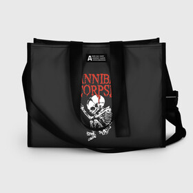Сумка-шоппер 3D с принтом Cannibal Corpse в городе Новоалтайск, 100% полиэстер | застегивается на металлическую кнопку; внутренний карман застегивается на молнию. Стенки укреплены специальным мягким материалом, чтобы защитить содержимое от несильных ударов
 | cannibal corpse | kreator | slayer | sodom | анархия | блэк метал | гаражный рок | гитара | гранж | дэт метал | металл | панк рок | рок музыка | рок н ролл | рокер | треш метал | труп каннибал | тяжелый рок | хард рок