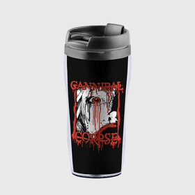 Термокружка-непроливайка с принтом Cannibal Corpse в городе Новоалтайск, внутренняя часть — пищевой пластик, наружная часть — прозрачный пластик, между ними — полиграфическая вставка с рисунком | объем — 350 мл, герметичная крышка | cannibal corpse | kreator | punk rock | slayer | sodom | анархия | блэк метал | гаражный рок | гранж | дэт метал | металл | панк рок | рок музыка | рок н ролл | рокер | треш метал | труп каннибал | тяжелый рок | хард рок