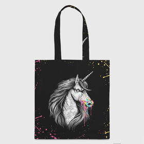 Шоппер 3D с принтом ЕДИНОРОГ | UNICORN RAINBOW в городе Новоалтайск, 100% полиэстер | Плотность: 200 г/м2; Размер: 34×35 см; Высота лямок: 30 см | abstraction | color | colors | dab | geometry | hexagon | paints | pony | rainbow | unicornis dab | абстракция | брызги | геометрия | даб | единорог | единорог радуга | животные | краски | красочные | ляпистые | неон | неоновый | пони | радуга |