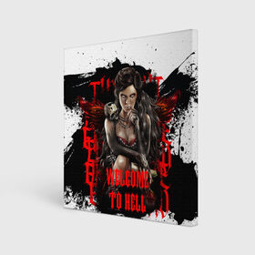 Холст квадратный с принтом Welcome to hell в городе Новоалтайск, 100% ПВХ |  | dark | darkness | elegancefly | phoenix | sheokate | vampire | вампир | готика | демон | кровь | тьма | феникс | фэнтези | череп