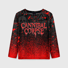 Детский лонгслив 3D с принтом CANNIBAL CORPSE в городе Новоалтайск, 100% полиэстер | длинные рукава, круглый вырез горловины, полуприлегающий силуэт
 | cannibal corpse | evisceration plague | hammer smashed face. | violence unimagined | дэт метал | музыка | рок | труп каннибала