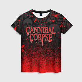 Женская футболка 3D с принтом CANNIBAL CORPSE в городе Новоалтайск, 100% полиэфир ( синтетическое хлопкоподобное полотно) | прямой крой, круглый вырез горловины, длина до линии бедер | cannibal corpse | evisceration plague | hammer smashed face. | violence unimagined | дэт метал | музыка | рок | труп каннибала
