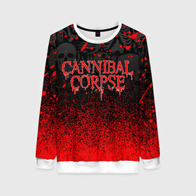 Женский свитшот 3D с принтом CANNIBAL CORPSE в городе Новоалтайск, 100% полиэстер с мягким внутренним слоем | круглый вырез горловины, мягкая резинка на манжетах и поясе, свободная посадка по фигуре | cannibal corpse | evisceration plague | hammer smashed face. | violence unimagined | дэт метал | музыка | рок | труп каннибала