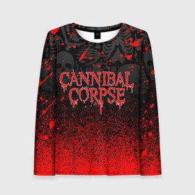 Женский лонгслив 3D с принтом CANNIBAL CORPSE в городе Новоалтайск, 100% полиэстер | длинные рукава, круглый вырез горловины, полуприлегающий силуэт | cannibal corpse | evisceration plague | hammer smashed face. | violence unimagined | дэт метал | музыка | рок | труп каннибала