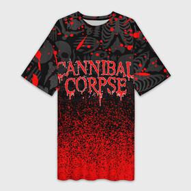 Платье-футболка 3D с принтом CANNIBAL CORPSE в городе Новоалтайск,  |  | Тематика изображения на принте: cannibal corpse | evisceration plague | hammer smashed face. | violence unimagined | дэт метал | музыка | рок | труп каннибала
