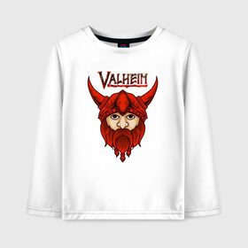 Детский лонгслив хлопок с принтом Valheim в городе Новоалтайск, 100% хлопок | круглый вырез горловины, полуприлегающий силуэт, длина до линии бедер | fantasy | mmo | valheim | valve | валхейм | вальхейм | викинги | выживалка | игра | королевская битва | ммо | ролевая игра | фэнтази