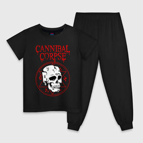 Детская пижама хлопок с принтом CANNIBAL CORPSE в городе Новоалтайск, 100% хлопок |  брюки и футболка прямого кроя, без карманов, на брюках мягкая резинка на поясе и по низу штанин
 | cannibal corpse | evisceration plague | hammer smashed face. | violence unimagined | дэт метал | музыка | рок | труп каннибала