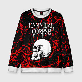 Детский свитшот 3D с принтом CANNIBAL CORPSE в городе Новоалтайск, 100% полиэстер | свободная посадка, прямой крой, мягкая тканевая резинка на рукавах и понизу свитшота | cannibal corpse | evisceration plague | hammer smashed face. | violence unimagined | дэт метал | музыка | рок | труп каннибала