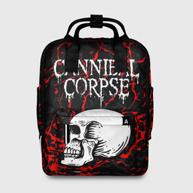 Женский рюкзак 3D с принтом CANNIBAL CORPSE в городе Новоалтайск, 100% полиэстер | лямки с регулируемой длиной, сверху ручки, чтобы рюкзак нести как сумку. Основное отделение закрывается на молнию, как и внешний карман. Внутри два дополнительных кармана, один из которых закрывается на молнию. По бокам два дополнительных кармашка, куда поместится маленькая бутылочка
 | cannibal corpse | evisceration plague | hammer smashed face. | violence unimagined | дэт метал | музыка | рок | труп каннибала