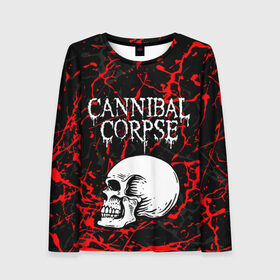 Женский лонгслив 3D с принтом CANNIBAL CORPSE в городе Новоалтайск, 100% полиэстер | длинные рукава, круглый вырез горловины, полуприлегающий силуэт | cannibal corpse | evisceration plague | hammer smashed face. | violence unimagined | дэт метал | музыка | рок | труп каннибала