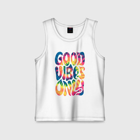 Детская майка хлопок с принтом Good vibes only в городе Новоалтайск,  |  | gradient | pattern | tie dye | градиент | паттерн | тай дай | тие дие | узор | узоры