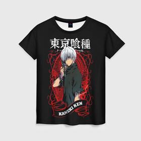 Женская футболка 3D с принтом Kaneki Ken с красным узором в городе Новоалтайск, 100% полиэфир ( синтетическое хлопкоподобное полотно) | прямой крой, круглый вырез горловины, длина до линии бедер | Тематика изображения на принте: anime | kaneki ken | tokyo ghoul | tokyo ghoul: re | аниме | анимэ | гули | джузо сузуя | канеки кен | кузен йошимура | наки | нишики нишио | ре | ренджи йомо | ризе камиширо | токийский гуль | тоука киришима | ута