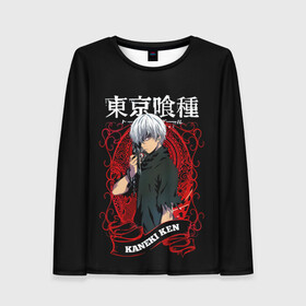 Женский лонгслив 3D с принтом Kaneki Ken с красным узором в городе Новоалтайск, 100% полиэстер | длинные рукава, круглый вырез горловины, полуприлегающий силуэт | Тематика изображения на принте: anime | kaneki ken | tokyo ghoul | tokyo ghoul: re | аниме | анимэ | гули | джузо сузуя | канеки кен | кузен йошимура | наки | нишики нишио | ре | ренджи йомо | ризе камиширо | токийский гуль | тоука киришима | ута
