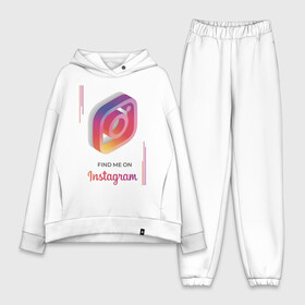 Женский костюм хлопок Oversize с принтом Инстаграм   Instagram в городе Новоалтайск,  |  | facebook | instagram | инста | инстаграм | платформа | приложение | редактор фотографий | социальная сеть | соцсеть