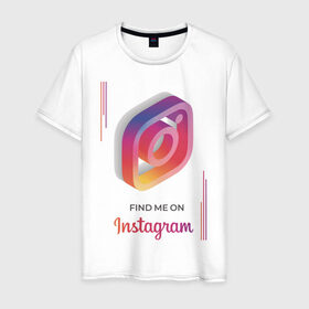 Мужская футболка хлопок с принтом Инстаграм / Instagram в городе Новоалтайск, 100% хлопок | прямой крой, круглый вырез горловины, длина до линии бедер, слегка спущенное плечо. | facebook | instagram | инста | инстаграм | платформа | приложение | редактор фотографий | социальная сеть | соцсеть