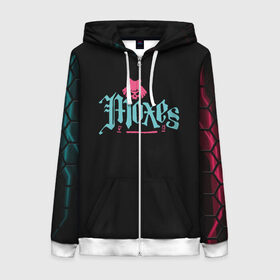 Женская толстовка 3D на молнии с принтом Cyberpunk - Moxes в городе Новоалтайск, 100% полиэстер | длина до линии бедра, манжеты и пояс оформлены мягкой тканевой резинкой, двухслойный капюшон со шнурком для регулировки, спереди молния, по бокам два кармана | 2077 | cd project | cd project red | cyber | cyberpunk | cyberpunk 2077 | lizzy | mox | moxes | night city wire | punk | still | the mox | witcher | банда | кибер | киберпанк | киберпанк 2077 | лиззи | моксес | панк | сайбер | сайберпанк | 