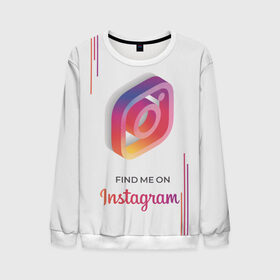 Мужской свитшот 3D с принтом Инстаграм / Instagram в городе Новоалтайск, 100% полиэстер с мягким внутренним слоем | круглый вырез горловины, мягкая резинка на манжетах и поясе, свободная посадка по фигуре | Тематика изображения на принте: facebook | instagram | инста | инстаграм | платформа | приложение | редактор фотографий | социальная сеть | соцсеть
