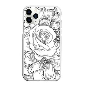 Чехол для iPhone 11 Pro Max матовый с принтом Тату цветы в городе Новоалтайск, Силикон |  | Тематика изображения на принте: белый | лилия | подсолнух | роза | тату | цветы | черный