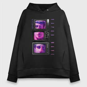 Женское худи Oversize хлопок с принтом Vaporwave Aesthetics Statue в городе Новоалтайск, френч-терри — 70% хлопок, 30% полиэстер. Мягкий теплый начес внутри —100% хлопок | боковые карманы, эластичные манжеты и нижняя кромка, капюшон на магнитной кнопке | art | cyberpunk | edm | glitch | illustration | japan aesthetic | lofi | music | retrowave | toky | tv | вапорвейв | глитч арт | глич | давид | иллюстрация | киберпанк | паровая волна | статуя | телевизор | телевизоры | токио | тренд | тренд