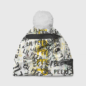 Шапка 3D c помпоном с принтом LIL PEEP Vintage Graffiti Wall в городе Новоалтайск, 100% полиэстер | универсальный размер, печать по всей поверхности изделия | baby | bart | bird | cry | cry baby | cry dead smile | crybaby | gucci gang | lil peep | lil prince | logobombing | love | pattern | pink | граффити | гуччи | зарубежная музыка | лил пип | логобомбинг | любовь | маленький принц | малыш | патт