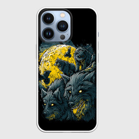 Чехол для iPhone 13 Pro с принтом ЛУННЫЕ ВОЛКИ в городе Новоалтайск,  |  | dark | moon | night | wolf | арт | волки | зло | луна | ночь | оборотень | рисунок | хищник