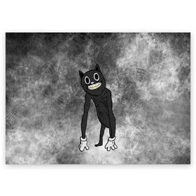 Поздравительная открытка с принтом Cartoon cat в городе Новоалтайск, 100% бумага | плотность бумаги 280 г/м2, матовая, на обратной стороне линовка и место для марки
 | cartoon cat | crazy | horror | kitty | monster | безумный | враг | животные | зверь | злодей | злой кот | зубы | картун кэт | киска | кот | кошак | монстр | мультяшный кот | оскал | персонаж | страшилки | сумасшедший