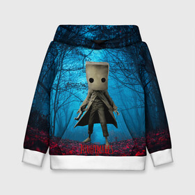 Детская толстовка 3D с принтом Little Nightmares 2 в городе Новоалтайск, 100% полиэстер | двухслойный капюшон со шнурком для регулировки, мягкие манжеты на рукавах и по низу толстовки, спереди карман-кенгуру с мягким внутренним слоем | little nightmares | страшилка | страшная игра | ужас | хоррор
