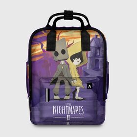 Женский рюкзак 3D с принтом Little Nightmares 2 в городе Новоалтайск, 100% полиэстер | лямки с регулируемой длиной, сверху ручки, чтобы рюкзак нести как сумку. Основное отделение закрывается на молнию, как и внешний карман. Внутри два дополнительных кармана, один из которых закрывается на молнию. По бокам два дополнительных кармашка, куда поместится маленькая бутылочка
 | Тематика изображения на принте: little nightmares | страшилка | страшная игра | ужас | хоррор