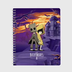 Тетрадь с принтом Little Nightmares 2 в городе Новоалтайск, 100% бумага | 48 листов, плотность листов — 60 г/м2, плотность картонной обложки — 250 г/м2. Листы скреплены сбоку удобной пружинной спиралью. Уголки страниц и обложки скругленные. Цвет линий — светло-серый
 | Тематика изображения на принте: little nightmares | страшилка | страшная игра | ужас | хоррор