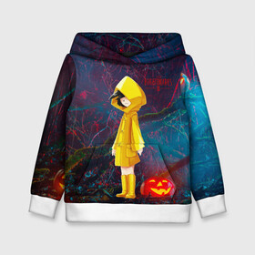 Детская толстовка 3D с принтом Little Nightmares 2 в городе Новоалтайск, 100% полиэстер | двухслойный капюшон со шнурком для регулировки, мягкие манжеты на рукавах и по низу толстовки, спереди карман-кенгуру с мягким внутренним слоем | little nightmares | страшилка | страшная игра | ужас | хоррор