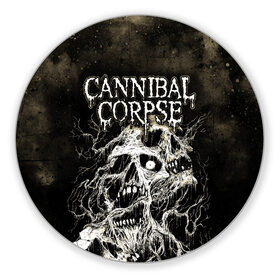 Коврик для мышки круглый с принтом Cannibal Corpse в городе Новоалтайск, резина и полиэстер | круглая форма, изображение наносится на всю лицевую часть | canibal corpse | cannibal corpse | death metal | группы | дэт метал | канибал корпс | метал | рок