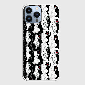 Чехол для iPhone 13 Pro Max с принтом MONOKUMA  МОНОКУМА ПАТТЕРН в городе Новоалтайск,  |  | Тематика изображения на принте: anime | danganronpa | enoshima | junko | monokuma | аниме | джунко | игра | манга | медведь | монокума | паттерн | робот медведь | эношима