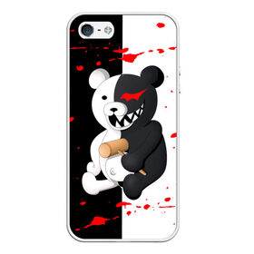 Чехол для iPhone 5/5S матовый с принтом MONOKUMA  МОНОКУМА в городе Новоалтайск, Силикон | Область печати: задняя сторона чехла, без боковых панелей | anime | danganronpa | enoshima | junko | monokuma | аниме | джунко | игра | манга | медведь | монокума | робот медведь | эношима