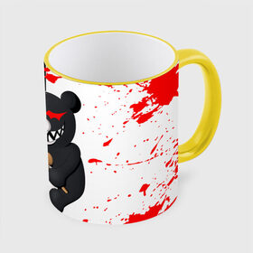 Кружка с принтом MONOKUMA  МОНОКУМА в городе Новоалтайск, керамика | ёмкость 330 мл | anime | danganronpa | enoshima | junko | monokuma | аниме | джунко | игра | манга | медведь | монокума | робот медведь | эношима